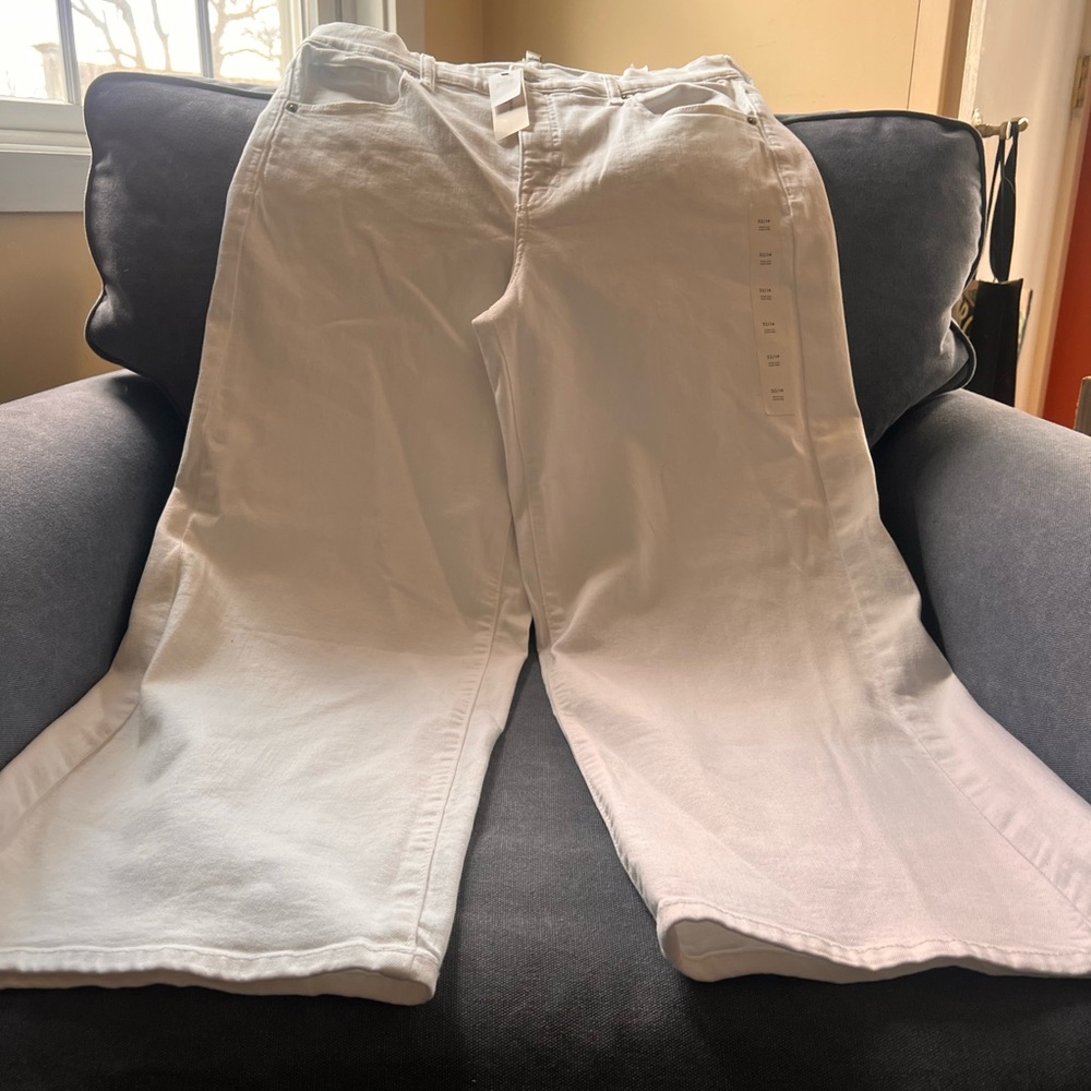 Banana Republic White Wide-Leg Jeans